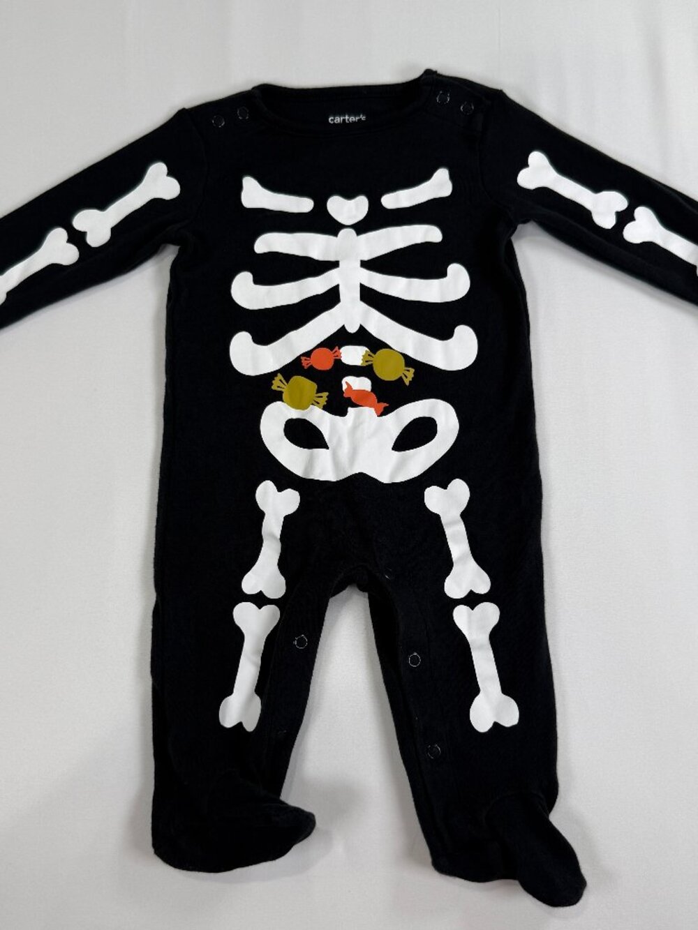 Carter’s Halloween Holiday Baby Skeleton Long-Sleeve Footed Sleeper Jumpsuit 6M